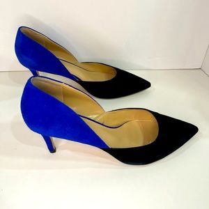 NM Neiman Marcus Black and Electric Blue Pumps in Size 9.